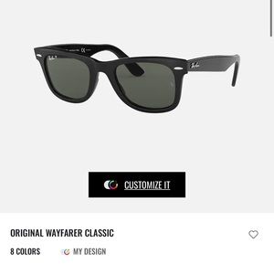 Original Wayfarer Rayban Sunglasses Polarized Green Classic Lenses & Black Frame